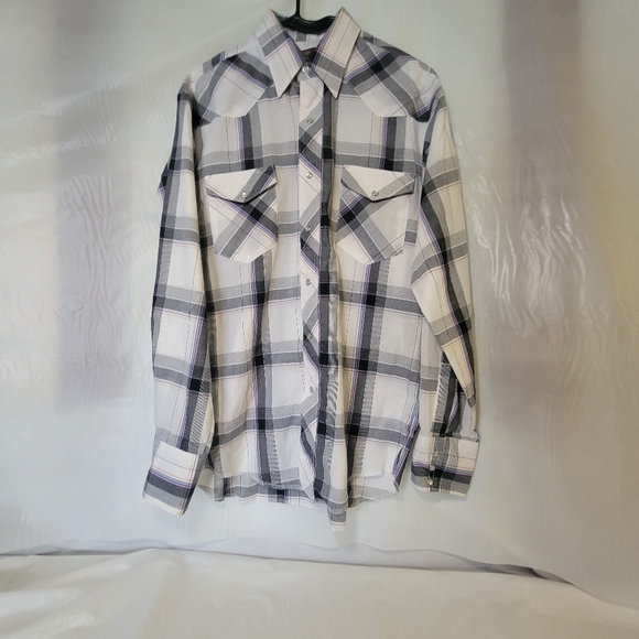 Mens Wrangler Button Down With Pearl Snaps - Picture 2 of 10